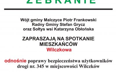 Uwaga Mieszkańcy Wilczkowa – zebranie!