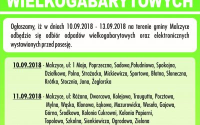 Uwaga! Odbiór odpadów wielkogabarytowych z terenu Gminy Malczyce