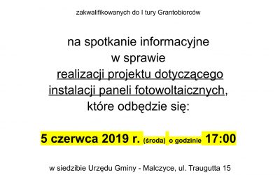 Zapraszamy Mieszkańców zakwalifikowanych do I tury grantobiorców