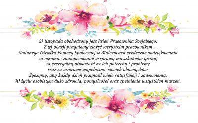 Najserdeczniejsze życzenia z okazji Dnia Pracownika Socjalnego