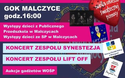 28. finał Wielkiej Orkiestry Świątecznej Pomocy w Gminnym Ośrodku Kultury im. Władysława Reymonta w Malczycach