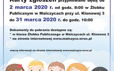 Rekrutacja do Żłobka Publicznego w Malczycach