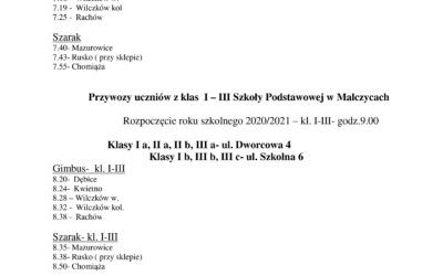 Kursy autobusów szkolnych w dniu 1 września