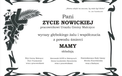 Kondolencje dla pani Zyty Nowickiej