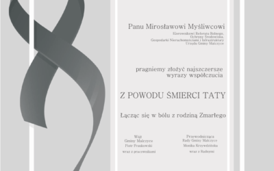 Kondolencje dla pana Mirosława Myśliwca