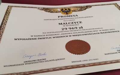 Promesa w wysokości 29.969 zł na wyposażenie świetlic wiejskich w Mazurowicach i Rusku odebrana!