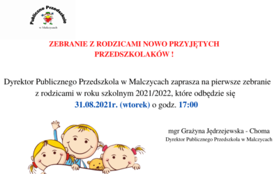Zebranie z rodzicami nowo przyjętych przedszkolaków