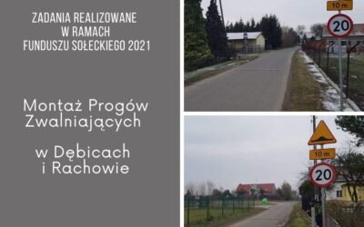 Montaż progów zwalniających w Dębicach i Rachowie