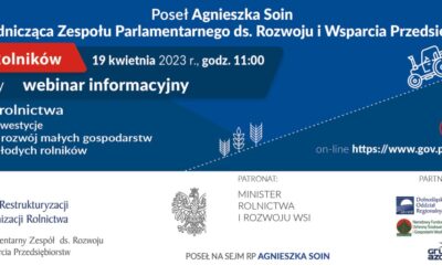 Zapraszamy do udziału w bezpłatnym webinarze „Dotacje dla rolnictwa”