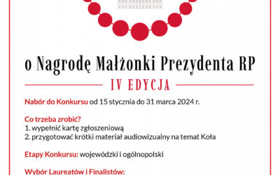 Rusza nabór do IV edycji Konkursu dla Kół Gospodyń Wiejskich o Nagrodę Małżonki Prezydenta RP