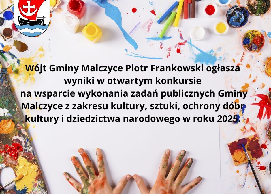 Wyniki konkursu na upowszechniania  kultury, sztuki, ochrony dóbr kultury i dziedzictwa narodowego w Gminie Malczyce
