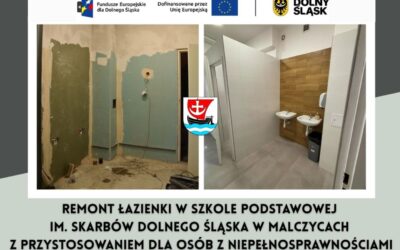 Remont łazienki z udogodnieniami dla osób z niepełnosprawnościami w Szkole Podstawowej w Malczycach zakończony